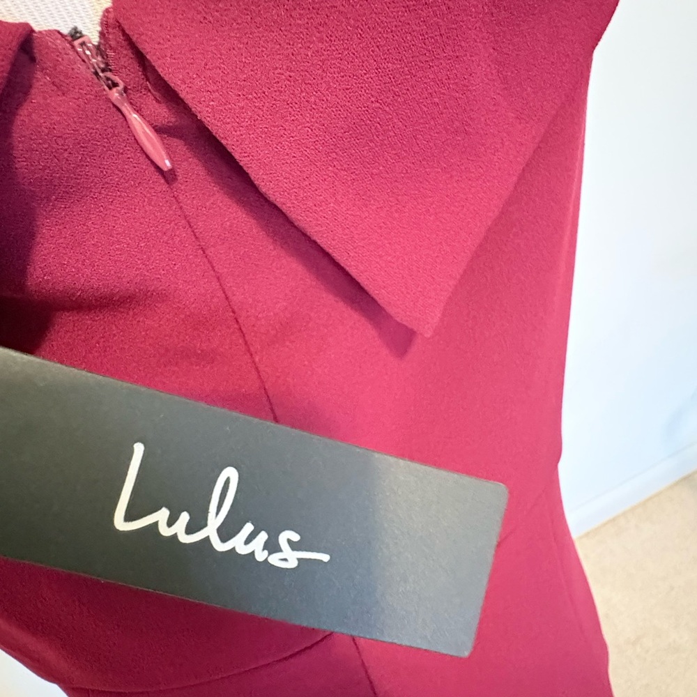 Lulu's Deep Wine Red Off-Shoulder Maxi Dress - Picture 3 of 6